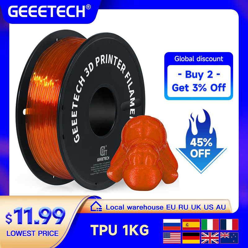GEEETECH TPU 3D เครื่องพิมพ์ยื - 3D Printing Nylon บทวิจารณ์และราคา